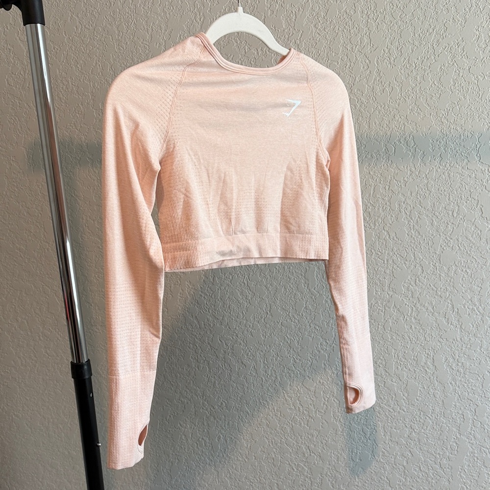 Gymshark Light Pink Long Sleeve Crop Top
